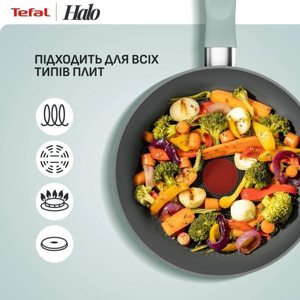 Сковорода Tefal Halo Eucalyptus універсальна, 20 см б/кр (G0160202) G0160202 фото