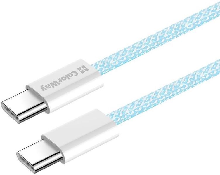 Кабель ColorWay Type-C - Type-C (PD Fast Charging 60W) 3.0А 1м синий (CW-CBPDCC061-BL) CW-CBPDCC061-BL фото