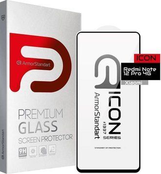 Защитное стекло ArmorStandart Icon для Xiaomi Redmi Note 12 Pro 4G Black (ARM72596) ARM72596 фото