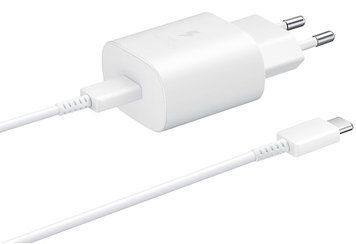 Зарядное устройство для Samsung (25W) USB-C Power Adapter + Cable White (EP-TA800XBEGWW) EP-TA800XWE фото