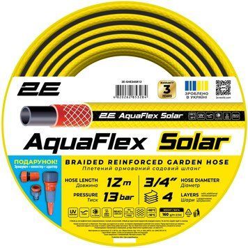 Шланг садовый 2Е AquaFlex Solar 3/4" 12м 4 слоя 13бар -10+60&deg;C 2E-GHE34SR12 фото