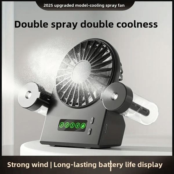 Вентилятор акумуляторний з зволоженням Table Spray Fan F8 (Black) F8 (Black) фото