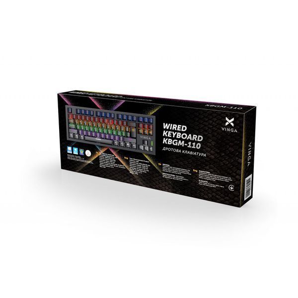 Клавиатура Vinga KBGM-110 87 key LED Blue Switch USB Black (KBGM-110 Black) KBGM-110 Black фото