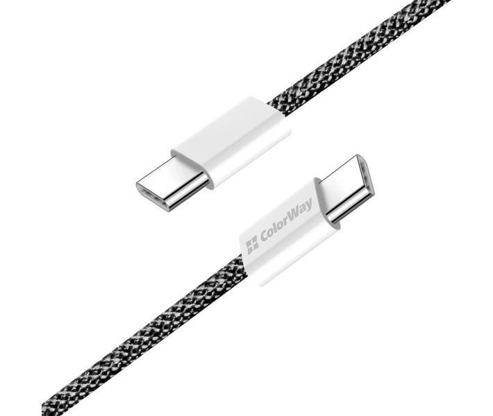 Кабель ColorWay Type-C - Type-C (60W) 3.0А 1м черный (CW-CBPDCC061-BK) CW-CBPDCC061-BK фото