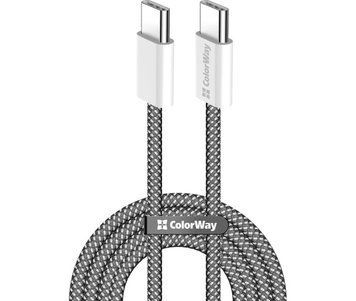Кабель ColorWay Type-C - Type-C (60W) 3.0А 2м черный (CW-CBPDCC068-BK) CW-CBPDCC068-BK фото
