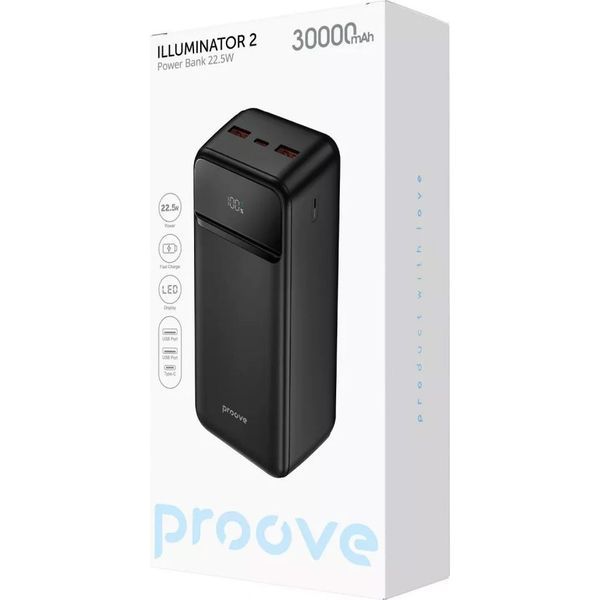 Універсальна батарея Proove Illuminator 2 30000mAh (22.5W) Black (PBIP30212201) PBIP30212201 фото
