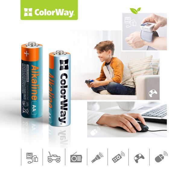 Батарейка СolorWay Alkaline Power щелочные AA (2шт) blister (CW-BALR06-2BL) CW-BALR06-2BL фото