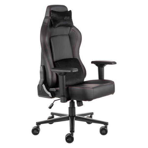 Крісло 2E GAMING BASAN II, ПУ шкіра, 4D-Armrests, чорно-червоний 2E-GC-BAS-BKRD фото