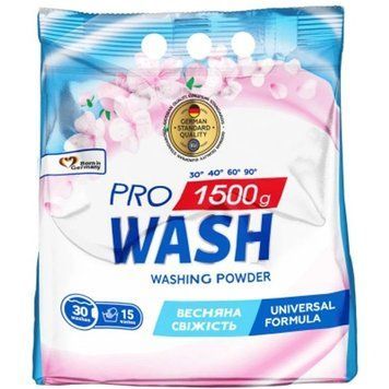 Пральний порошок ProWASH Universal Весняна свіжість 1500г 4823128004868 фото