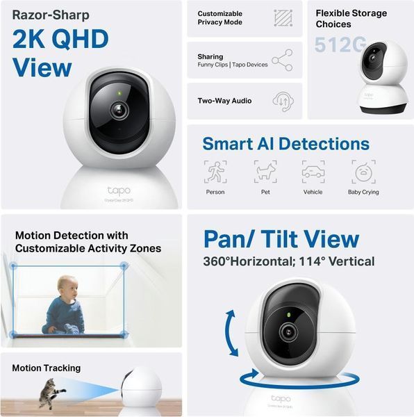 IP-камера TP-LINK Tapo C220 4MP N300 microSD motion detection TAPO-C220 фото
