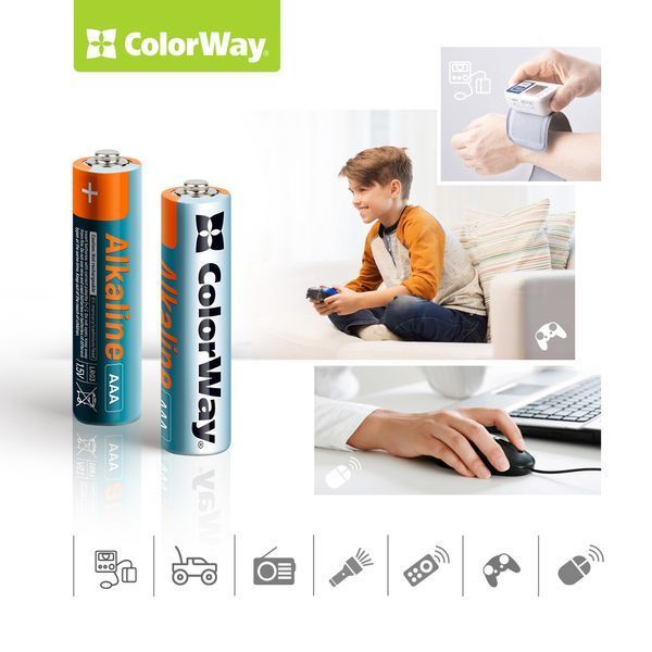 Батарейка СolorWay Alkaline Power щелочные AAA (2шт) blister (CW-BALR03-2BL) CW-BALR03-2BL фото