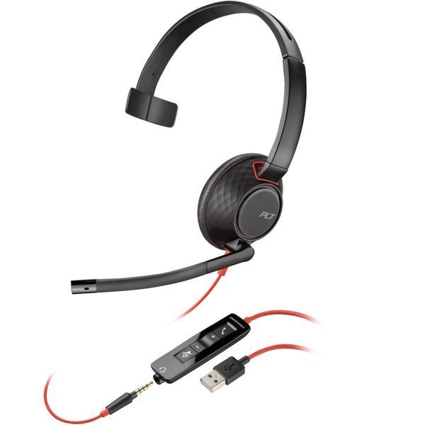 Навушники Poly BlackWire 5210 USB-A HS Mono Black (80R98AA) 80R98AA фото