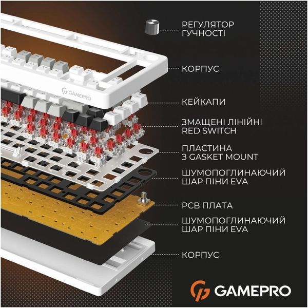 Клавиатура GamePro Genesis Silverlight MK126 USB UA Grey (MK126) MK126 фото