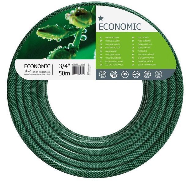 Шланг садовий Cellfast ECONOMIC 3/4" 50м 3 шари до 20бар -10&hellip;+50&deg;C 10-022 фото