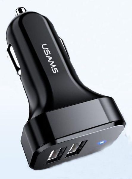 Автомобильное зарядное устройство Usams C13 double USB 2.1A Black NTU35TC13TZ фото