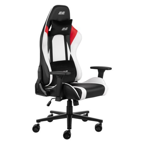 Кресло 2E GAMING BUSHIDO II, ПУ кожа, 3D-Armrests, чёрно-белый 2E-GC-BUS-WT фото