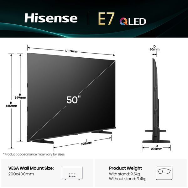 Телевизор 50" Hisense 50E7Q 50E7Q фото