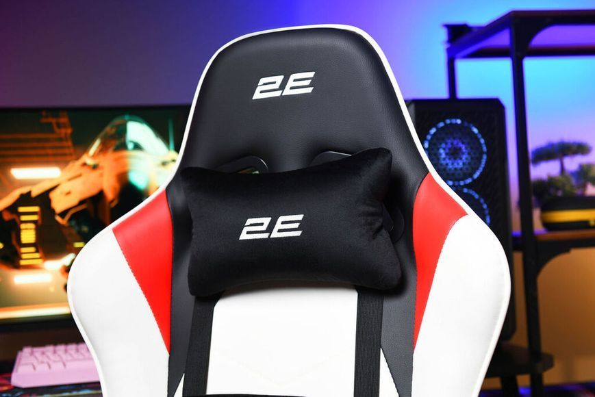 Кресло 2E GAMING BUSHIDO II, ПУ кожа, 3D-Armrests, чёрно-белый 2E-GC-BUS-WT фото