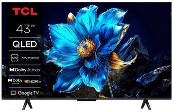 Телевизор 43" TCL QLED 4K 60Hz Smart Google TV Black 43T69C фото