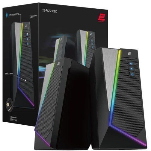 Акустика 2E PCS233 RGB 2.0 USB Black (2E-PCS233BK) 2E-PCS233BK фото