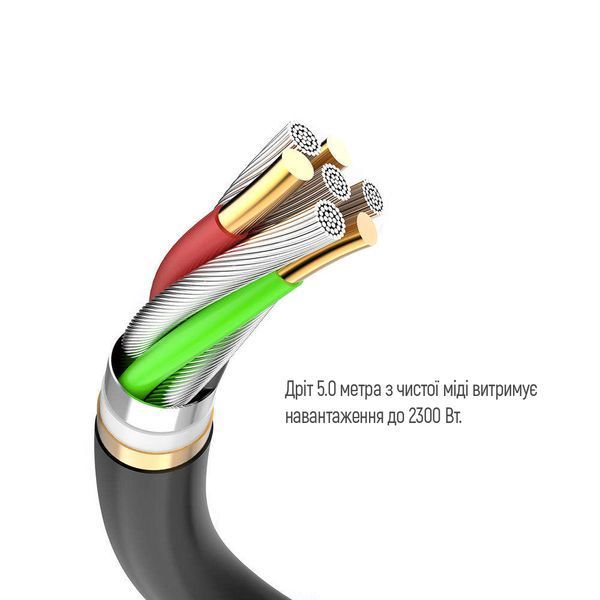 Сетевой фильтр-удлинитель СolorWay 4 розетки/3USB (2USB-A + 1 TYPE-C) Black 5M (CW-CHE435PDB) CW-CHE435PDB фото