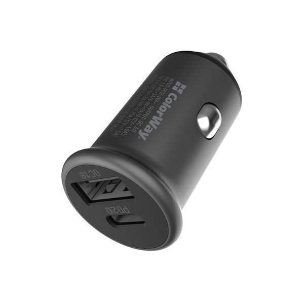 Автомобільний зарядний пристрій Colorway 2USB (Type-C PD20W + USB QC3.0) Gray (CW-CHA029PD-GR) CW-CHA029PD-GR фото
