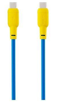 Кабель Gelius Full Silicon GP-UCN001CC (60W) Type-C to Type-C (1.2м) Yellow/Blue GP-UCN001CC Yellow/Blue фото