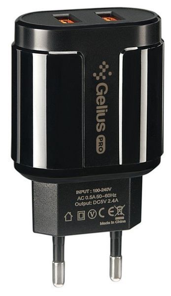 Зарядний прийстрій Gelius Avangard GP-HC06 2USB 2.4A (12W) + кабель Lightning Black GP-HC06 фото