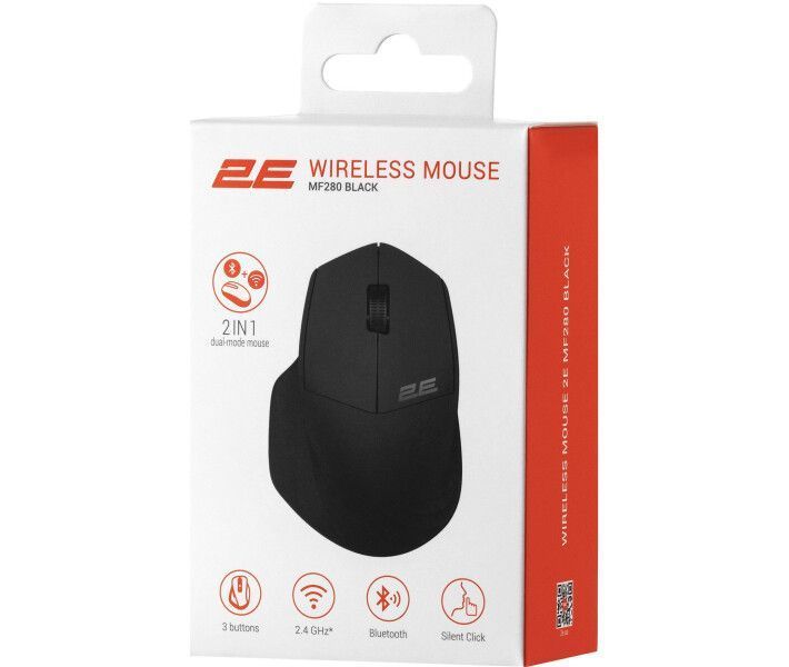 Мышка 2E MF280 Silent WL BT Black (2E-MF280WBK) 2E-MF280WBK фото