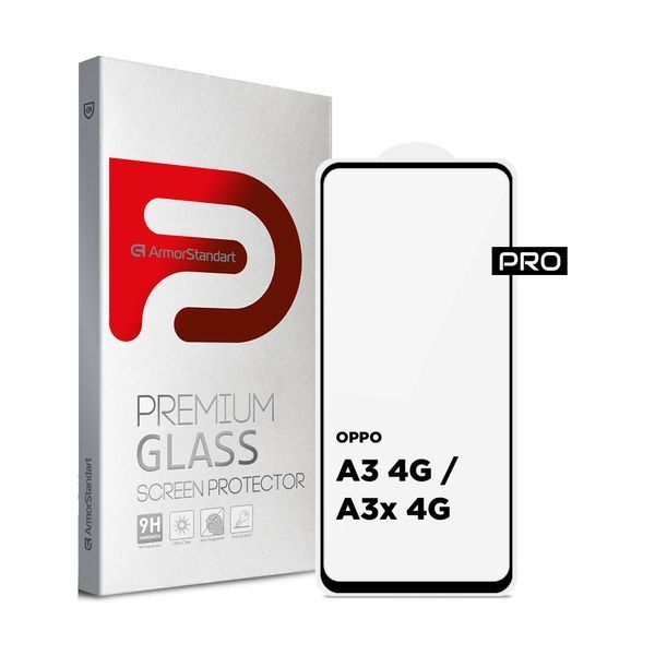 Захисне скло ArmorStandart Pro для OPPO A3 4G / A3x 4G Black (ARM80892) ARM80892 фото
