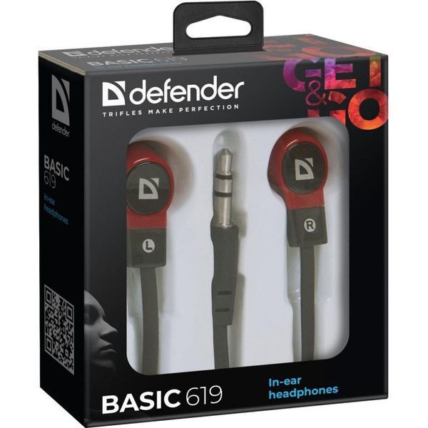Навушники Defender Basic 619 Black-Red (63619) 63619 фото