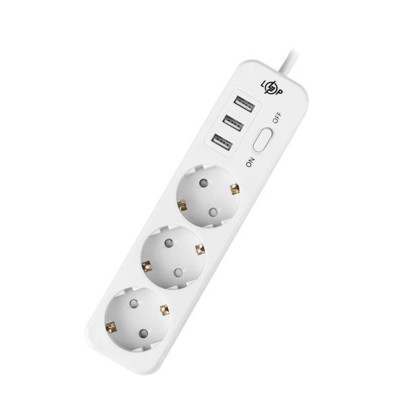 Сетевой фильтр LogicPower Premium 3 розетки/4M USB White (LP-X3-4) LP-X3-4 фото