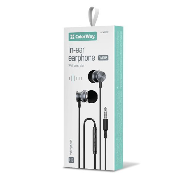 Наушники ColorWay 3.5 mm Wired UrbanBeat Black (CW-WD03BK) CW-WD03BK фото