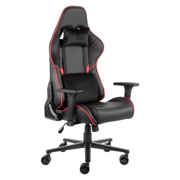 Кресло 2E GAMING HIBAGON II, ПУ кожа, 3D-Armrests, чёрно-красный 2E-GC-HIB-BKRD фото