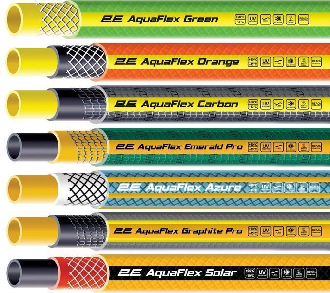 Шланг садовий 2Е AquaFlex Emerald Pro 3/4" 30м 4 шари 20бар -10&hellip;+60&deg;C зрошувач 2 конектори адаптер 2E-GHE34ED30 фото