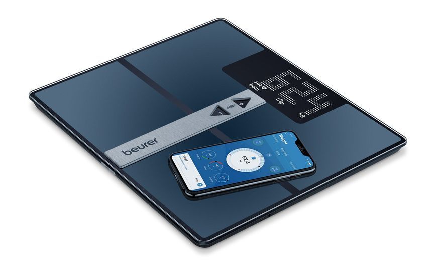 Beurer Весы напольные, 180кг, подкл. к смарфтону, сенс. управл., анализ тела, WiFi, USB-C, стекло, т BF_980 фото