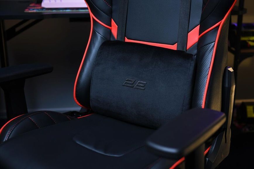 Кресло 2E GAMING HIBAGON II, ПУ кожа, 3D-Armrests, чёрно-красный 2E-GC-HIB-BKRD фото