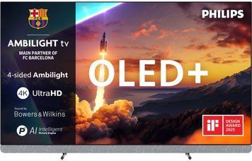 Телевизор 55" Philips OLED+ 4K 144Hz Smart Google TV Black Ambilight Bowers & Wilkins sound 55OLED910/12 фото