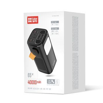 Універсальна батарея ColorWay 40000mAh NightWork (65W) Black (CW-PB400LP06BK) CW-PB400LP06BK фото