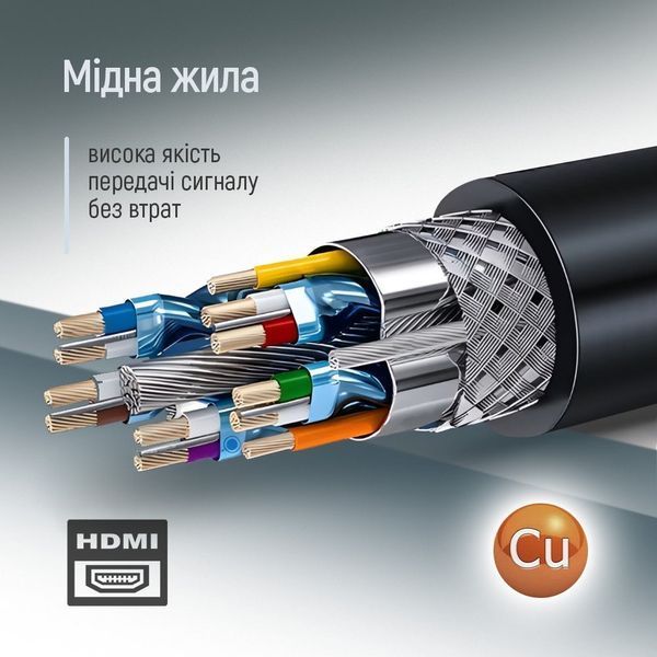 Кабель ColorWay HDMI-HDMI V2.0 4K/60 Гц 5 м черный (CW-CBHD080-BK) CW-CBHD080-BK фото