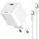 Зарядний пристрій ColorWay GaN Mini (25W) PD Port PPS USB-C білий cable Type-C (CW-CHS052PDC-WT) CW-CHS052PDC-WT фото 1