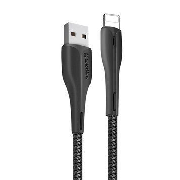 Кабель ColorWay USB - Apple Lightning (led) 2.4А 1м черный (CW-CBUL034-BK) CW-CBUL034-BK фото