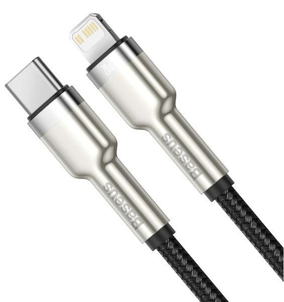 Кабель Baseus PD Type-C to Lightning Cafule Metal 20W/1m Black CATLGD-01 фото