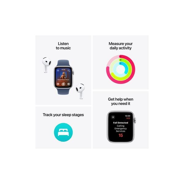 Смарт-годинник Apple Watch SE 2 GPS 44mm Midnight Aluminium Case with Midnight Sport Band M/L (MXEK3) MXEK3QH/A фото