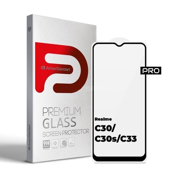 Захисне скло ArmorStandart Pro для Realme C30/C30s/C33 Black (ARM64728) ARM64728 фото