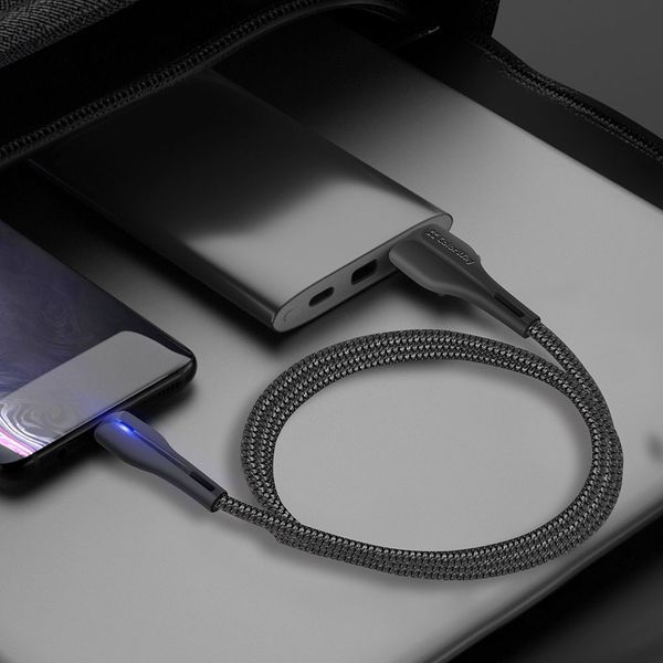 Кабель ColorWay USB - Apple Lightning (led) 2.4А 1м черный (CW-CBUL034-BK) CW-CBUL034-BK фото