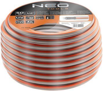 Шланг садовий Neo Tools Optima, 1/2", 50м, 4 шари, до 25бар, -20&hellip;+60&deg;C 15-822 фото