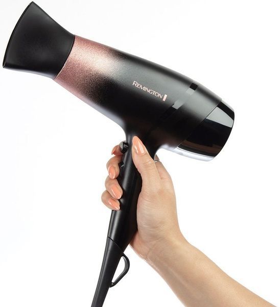 Remington Фен ROSE SHIMMER, 2000Вт, режимов-3, иониз-я, хол. обдув, черный D5305 фото