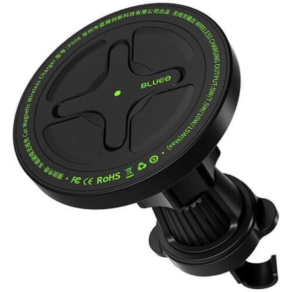 Тримач автомобільний Blueo Ape Legend Car Mount Magnetic Wireless Charger Black (BC5955B) BC5955B фото