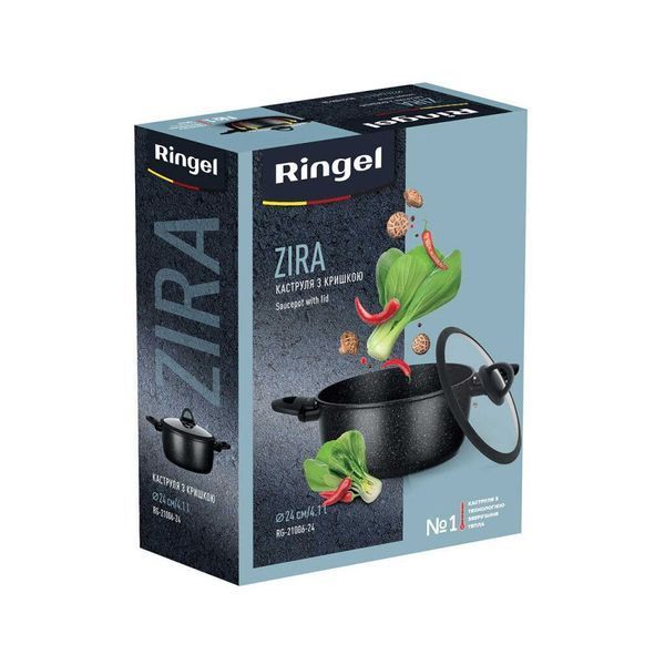 Кастрюля Ringel Zira з кришкою низька 4.1 л (RG-21006-24) RG-21006-24 фото